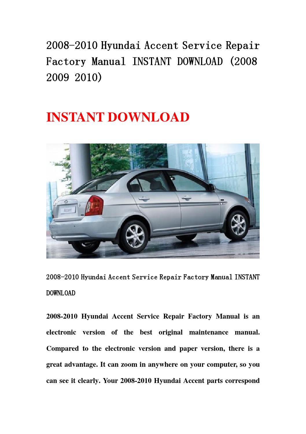 2008 hyundai accent service manual
