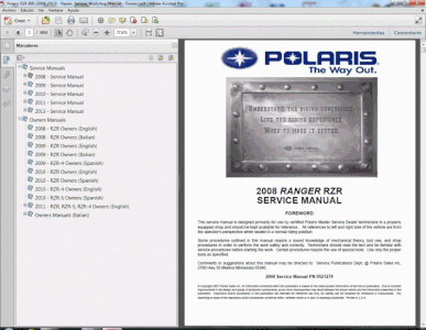 2010 polaris rzr owners manual