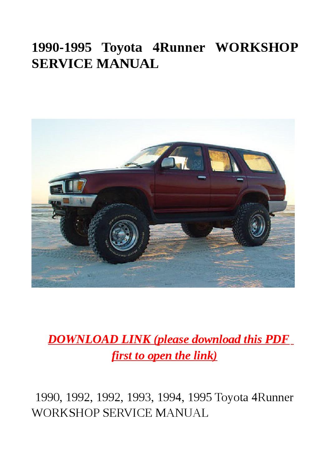 1990 toyota 4runner owners manual