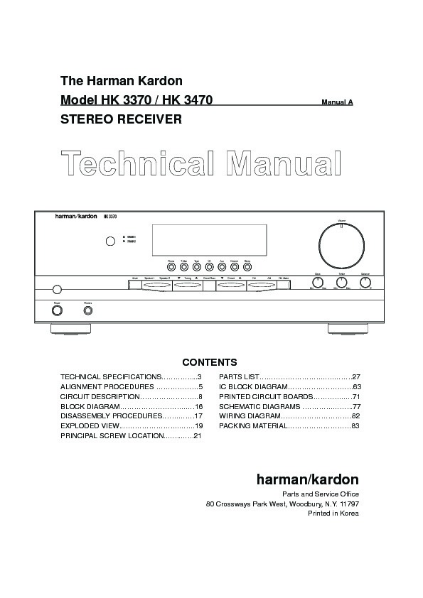 harman kardon hk 3370 user manual