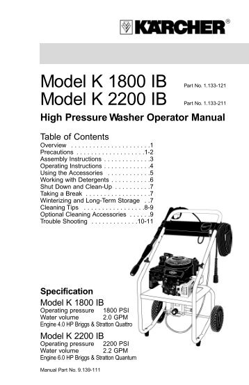 ryobi power washer owners manual