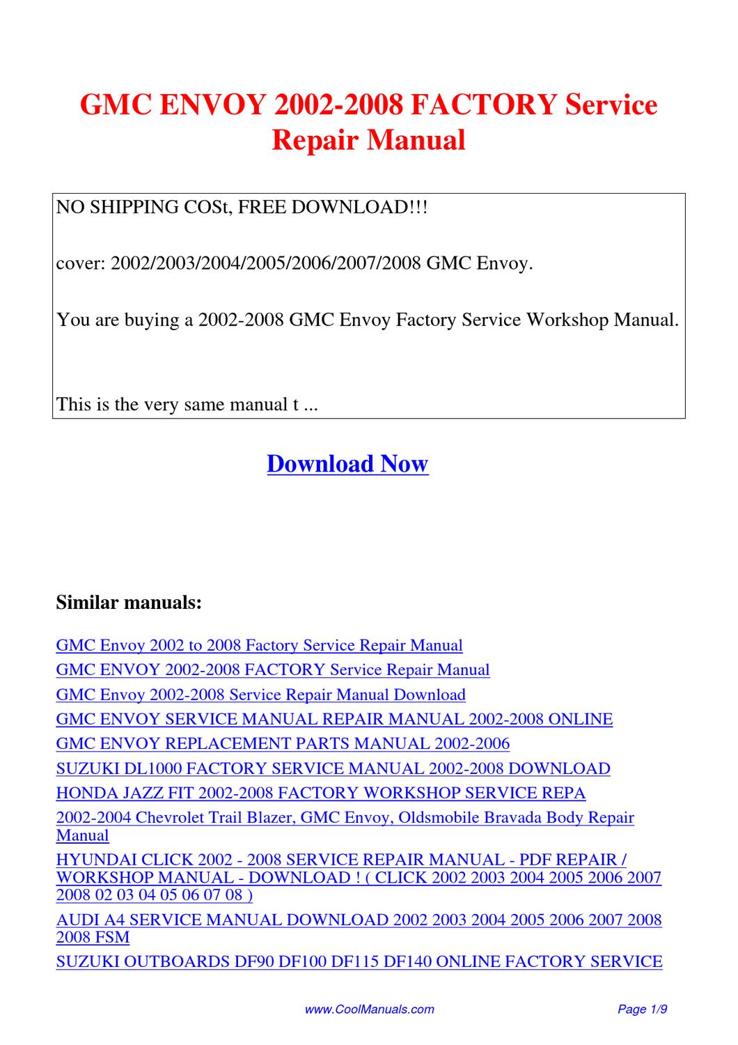 2004 gmc envoy owners manual pdf