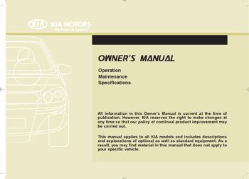 kia ceed 2008 owners manual