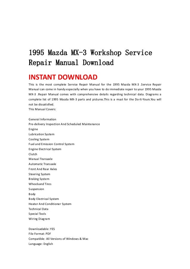 mazda 3 service manual download