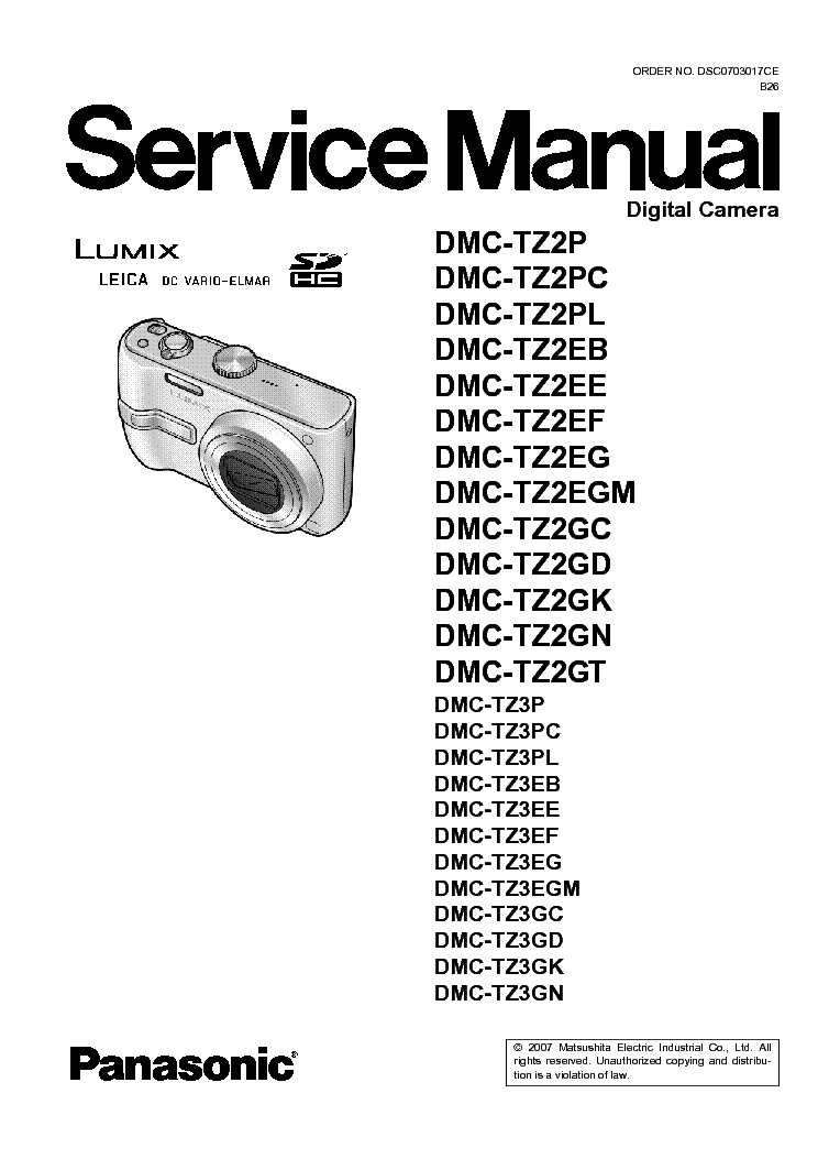 panasonic dmc tz3 user manual